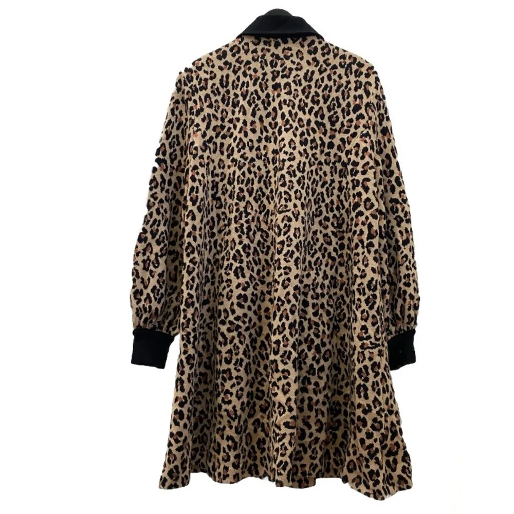 Vintage  Separates Leopard Cheetah Animal Print Sweater Dress Coat L - Image 7