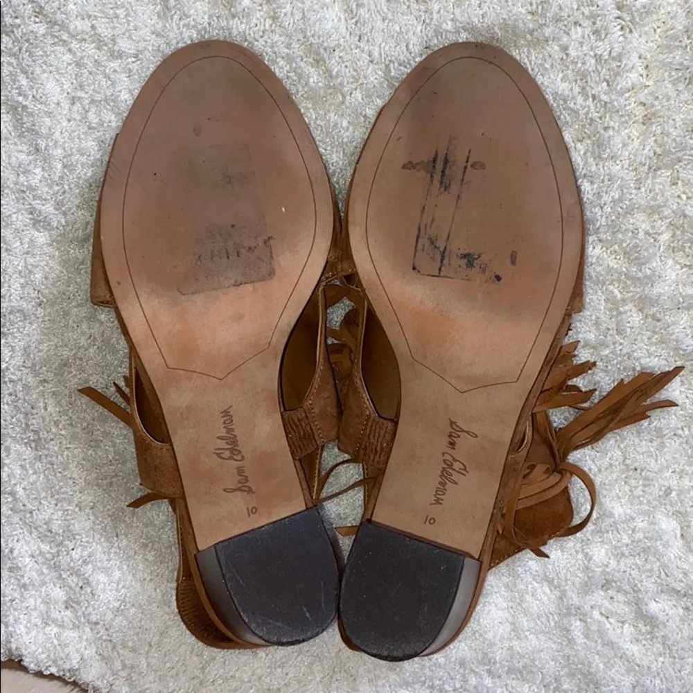 Elaine Suede Fringe Sandals - Image 4