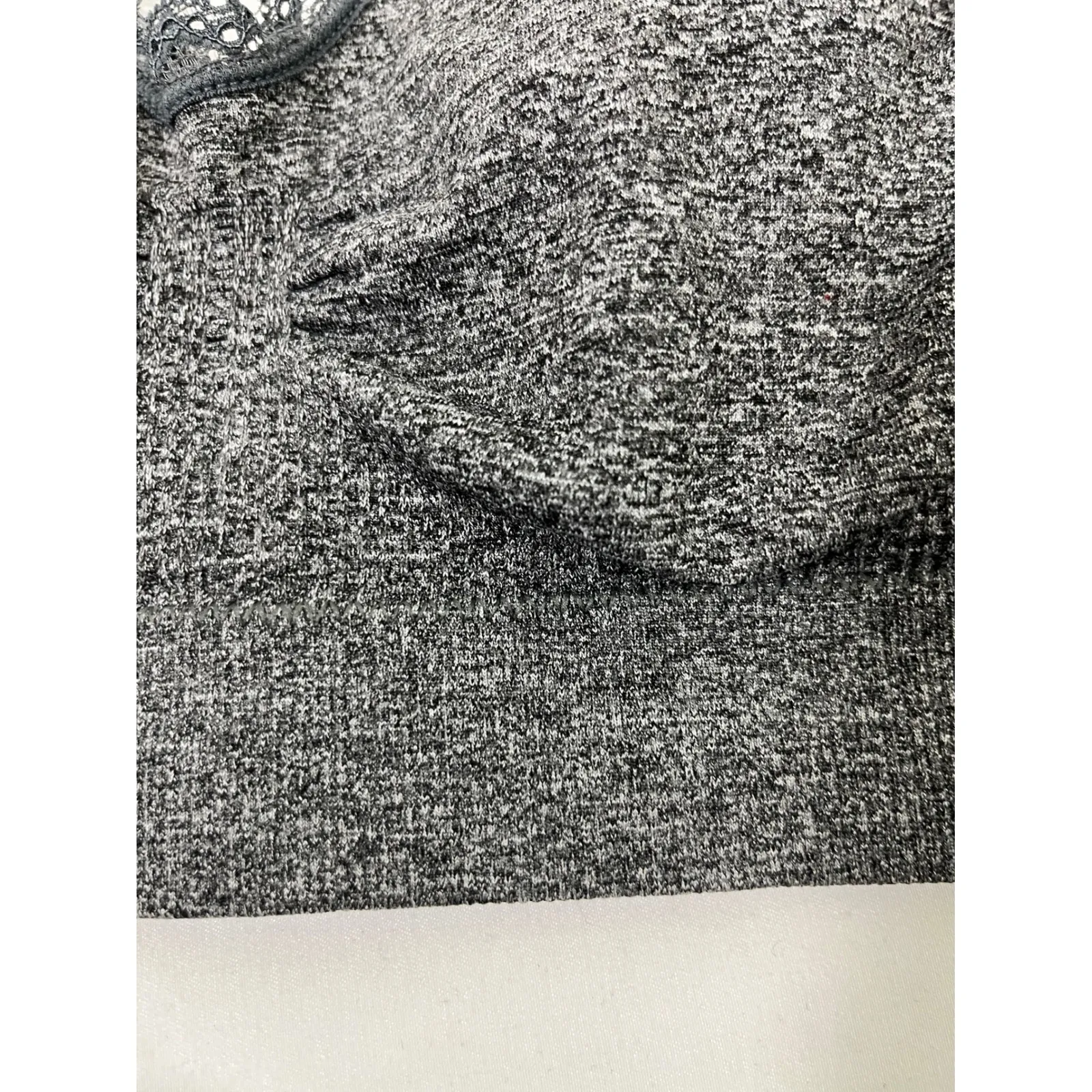 Daisy Fuentes Lace Trim Comfort Bralette Seamless Lounge Strecth Bra Gray Sz S - Image 3