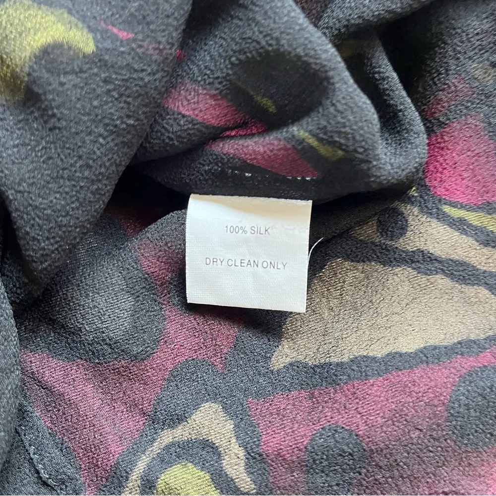 Trina Turk Butterfly Print Silk Twist Front Halter Top Blouse Sz 2 Groovy Retro - Image 4