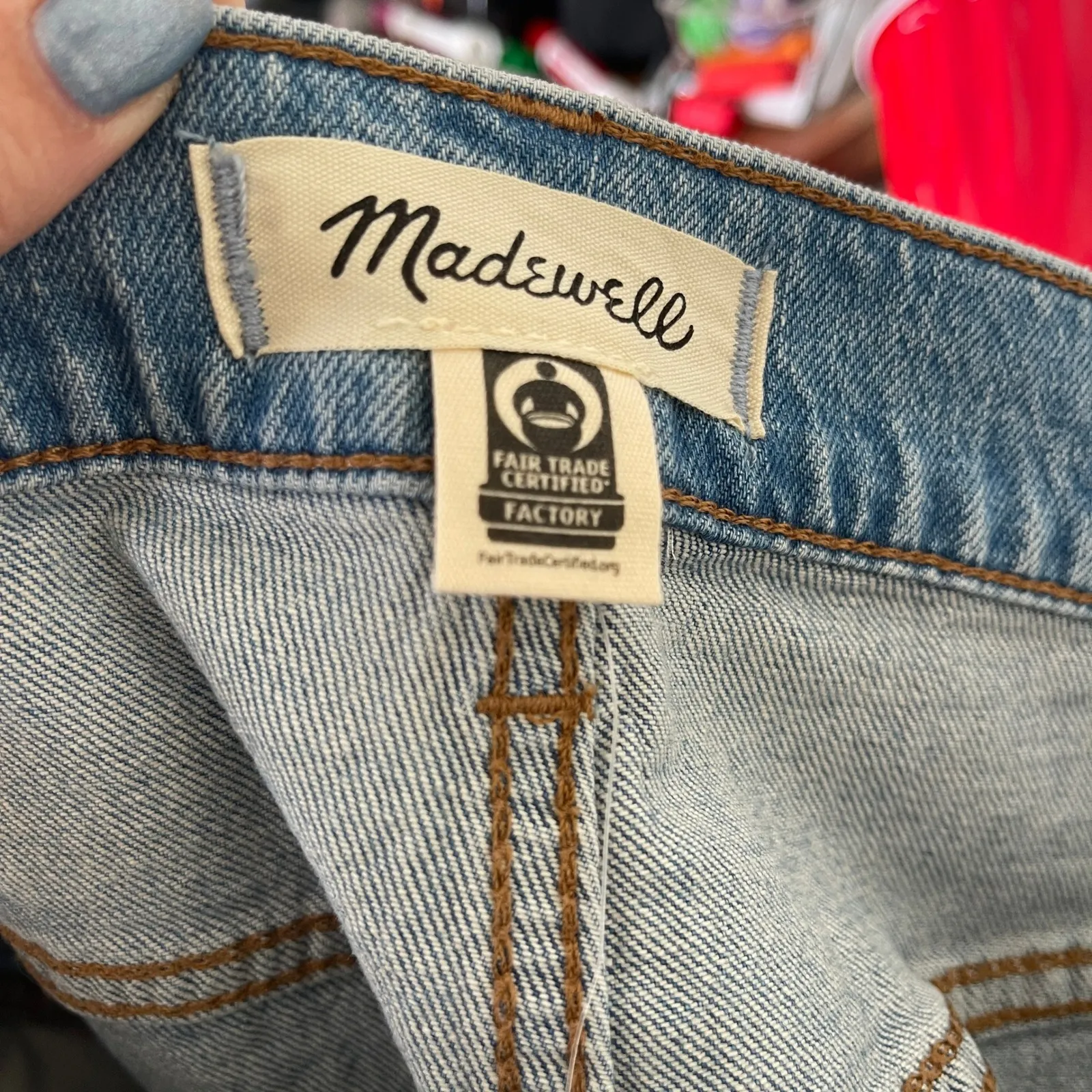 NWT Madewell 90s Straight Jeans Light Ferman Wash High Rise Women Size 32 - Image 4