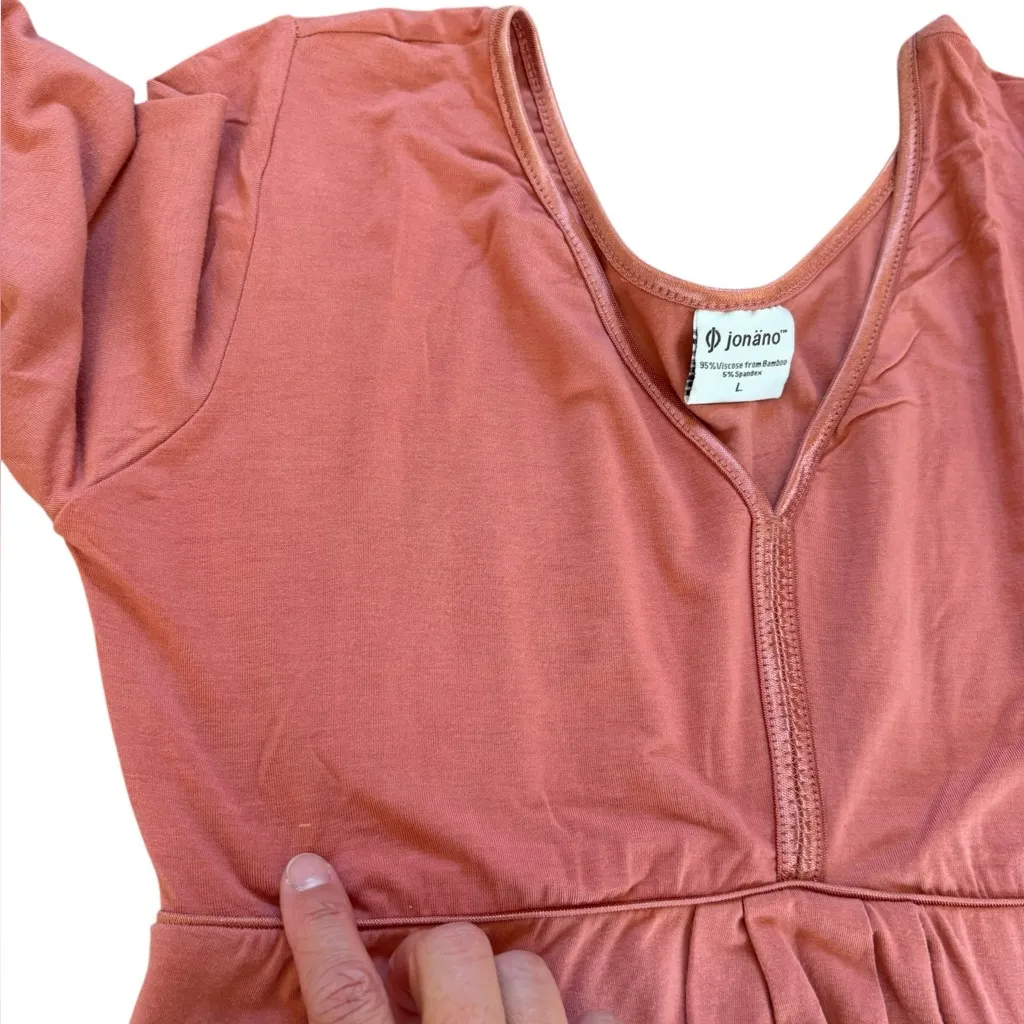 Jonano Angel Tunic Dress Bamboo Pink Womens Size Large Fairy Angel Boho Witch - Image 9