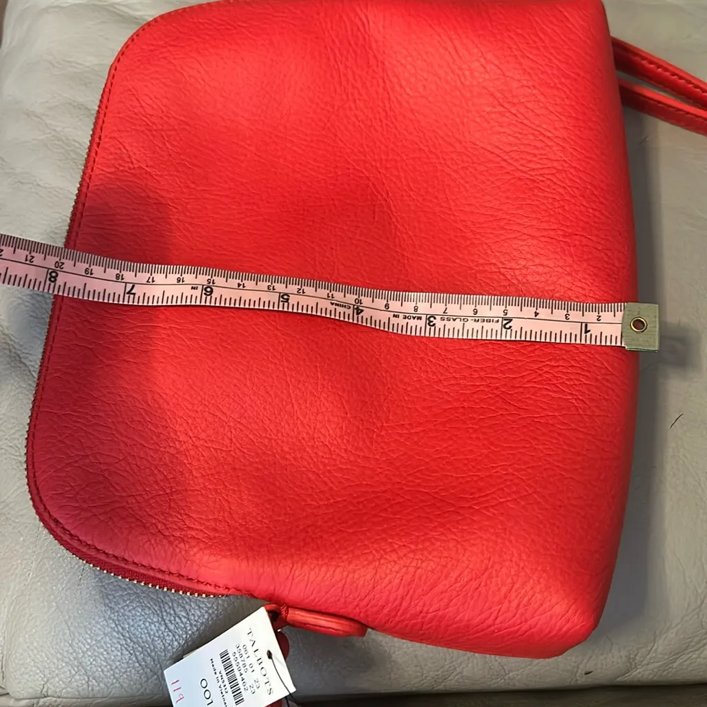 Talbots red leather Crossbody Bag new - Image 11