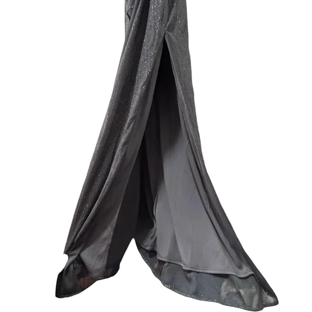 Alex Evenings Smokey Gray Sparkle Maxi Ballgown Formal Dress NWT Women Size 16 - Image 7