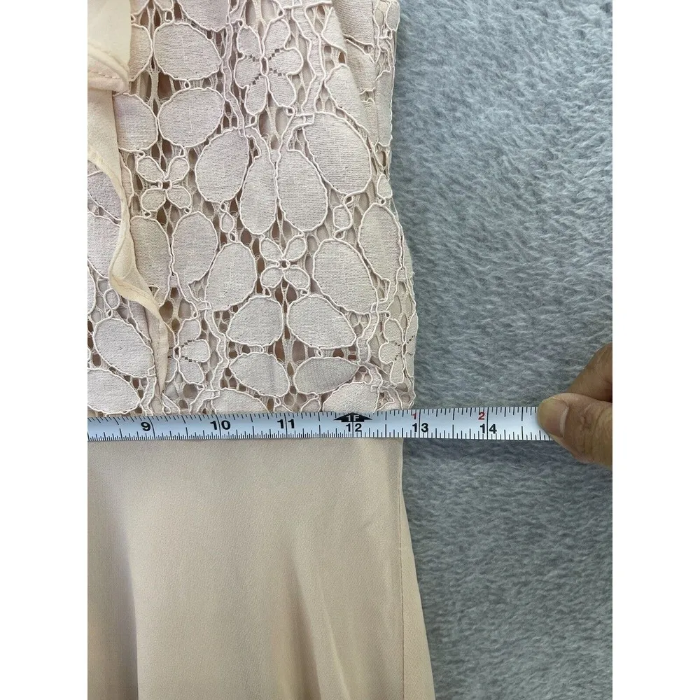Nanette Lepore Women's Dress Pleated Size 2 Light Peach Lace Overlay Trim - Image 9