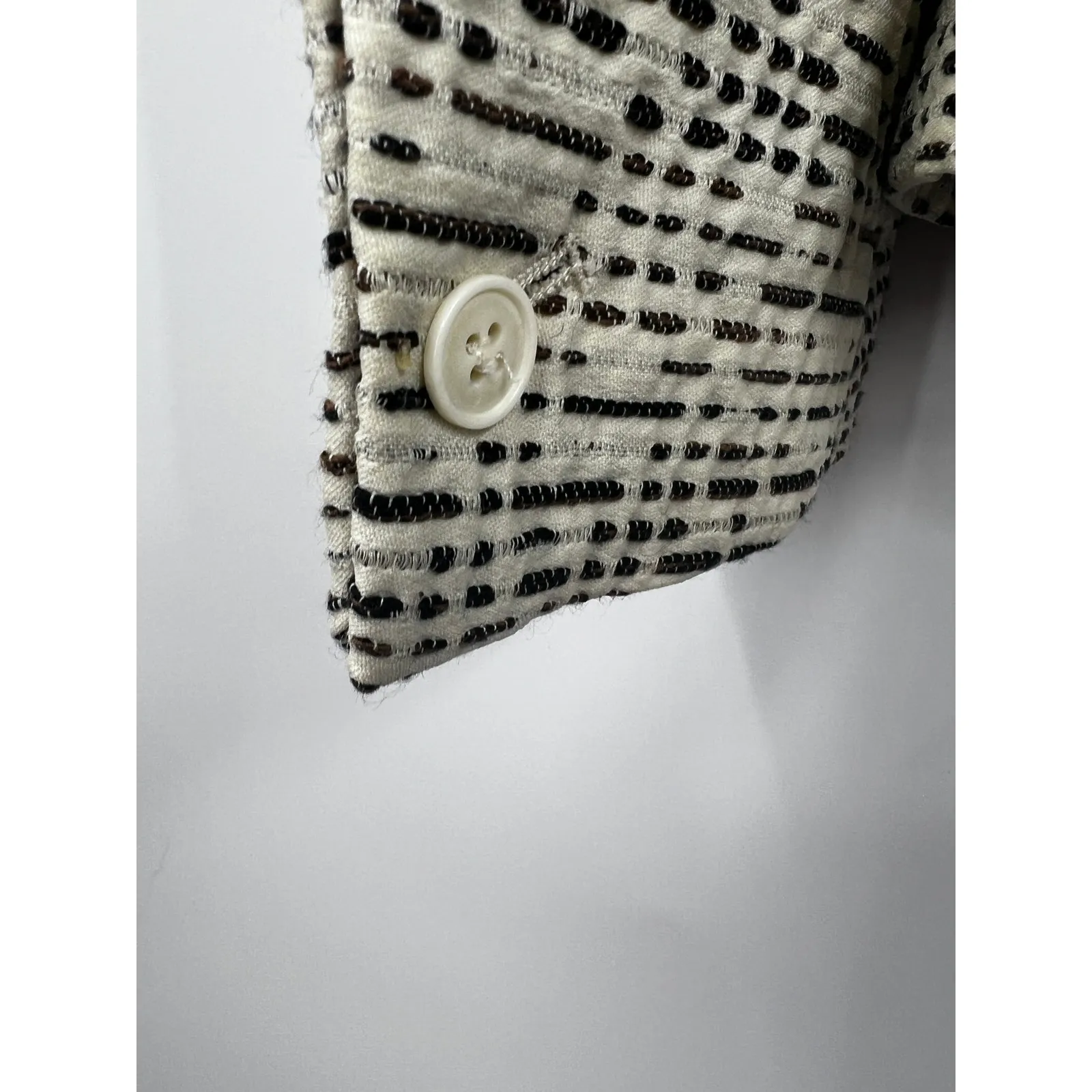 Lafayette 148 Women's Black White Textured Blazer‎ Size 8 - Image 3