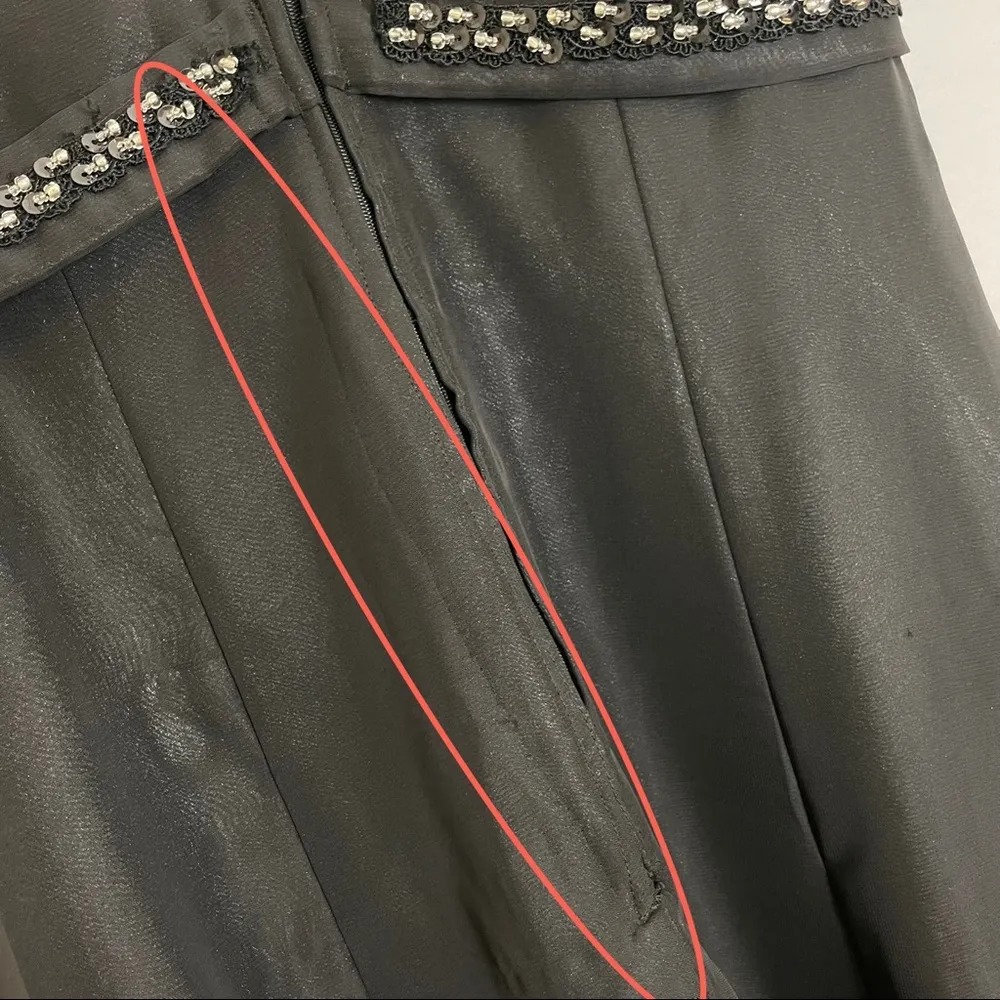 Vintage Dress Women Prom Witchy Gothic Sleeveless Handmade Sparkle Retro Sequins - Image 6