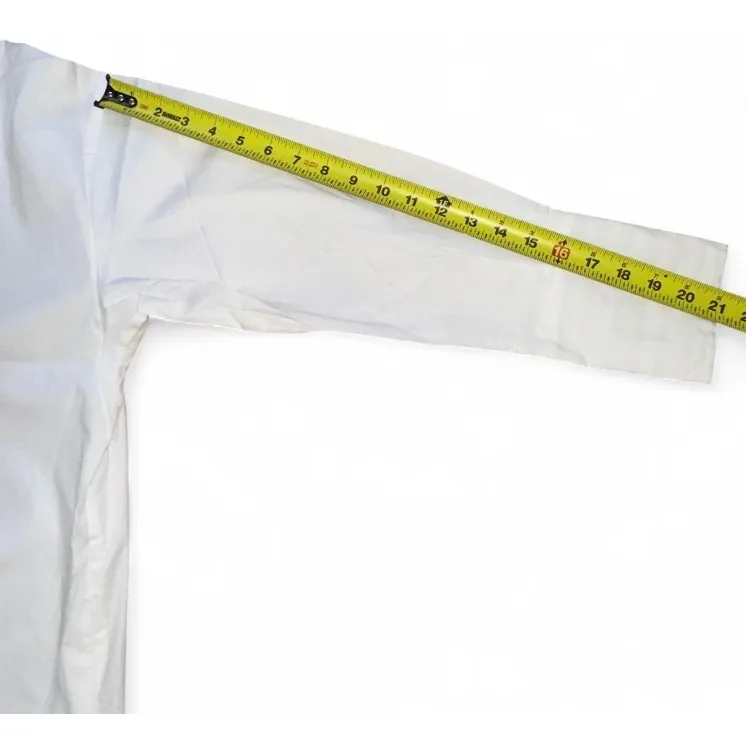 Anthropology Undiscovered Eye Oversized‎ White Button Down Shirt Dress Tunic XS - Image 9