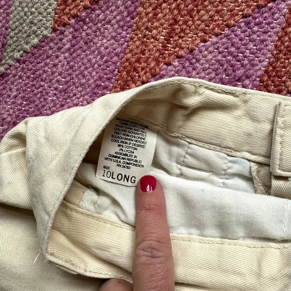 VTG Lee Casual Khaki Pants Chinos Women's Size 10 Long High Rise - Image 7