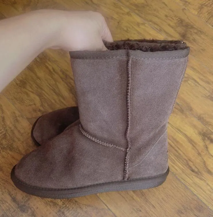 Beach Feet Women Australian Suede Sheepskin Winter Snow Boots Size 9 Chocolate Brown - Image 3