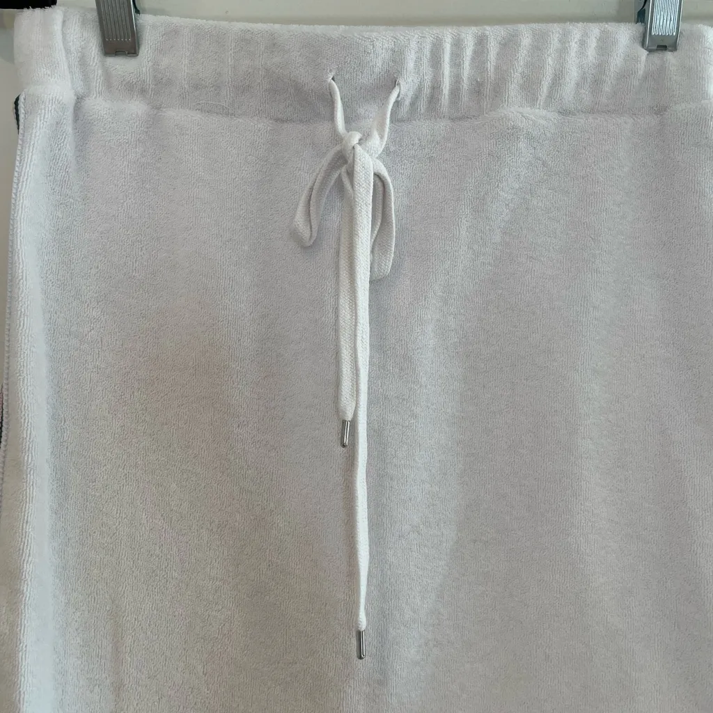 Revolve Tennis Club Drawstring White Terry Mini Skirt Sz XS Sporty Preppy Ribbon - Image 8