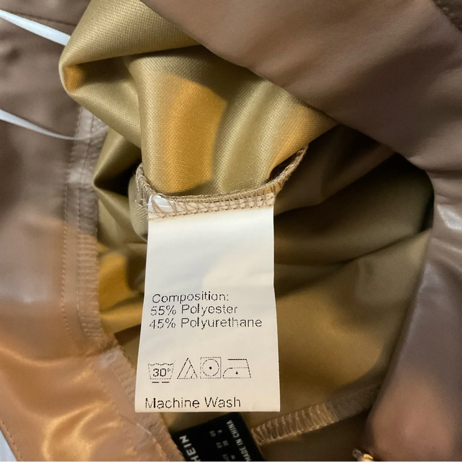 SHEIN  Faux Leather Tan Pants M Pleather Streetwear Party Winter Rave Cute Goth - Image 7