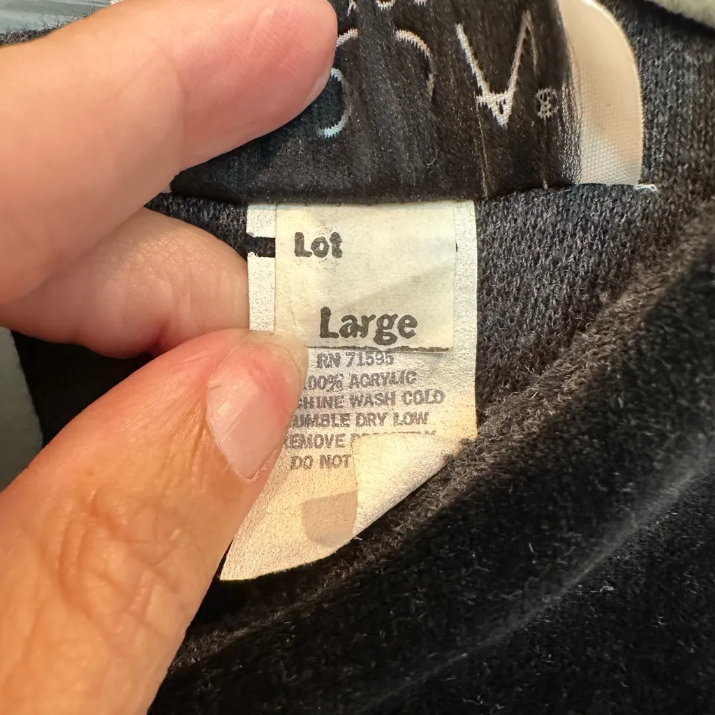 Vintage 80’s Larisa New York Retro Pinup Dress Velvet Peter Pan Collar Size L Gray Size L - Image 10