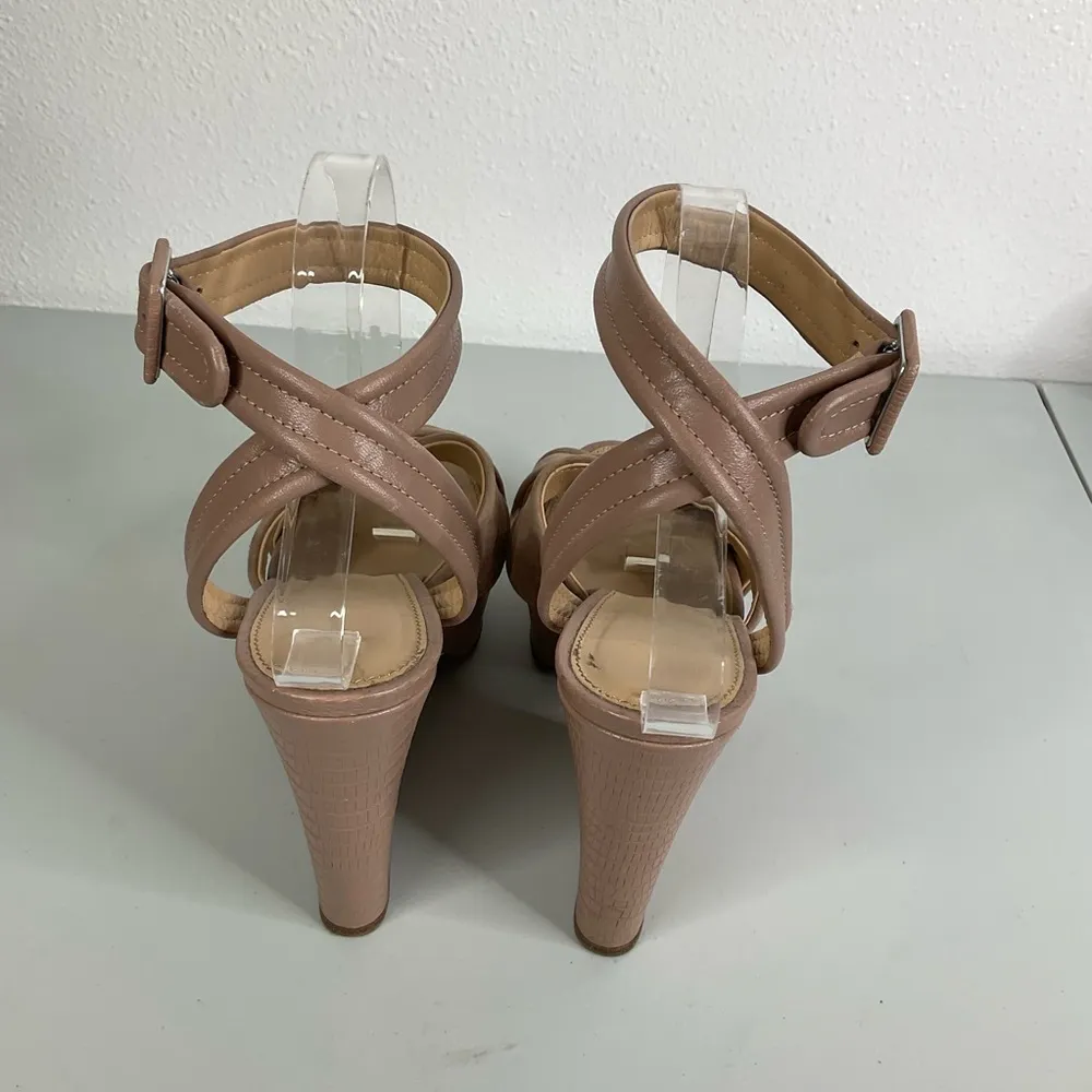 Sergio Rossi Ankle Strap Wedge‎ Heel Sandals Size 39 - Image 4