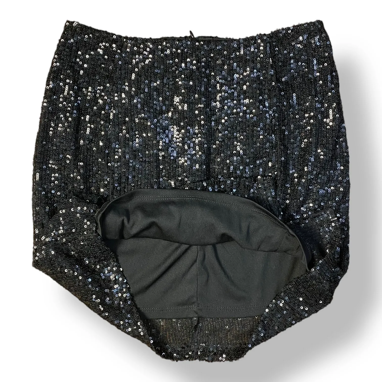 Love‎ on a Hanger Sequined Mini Skirt Juniors Size 7 Black Party - Image 4