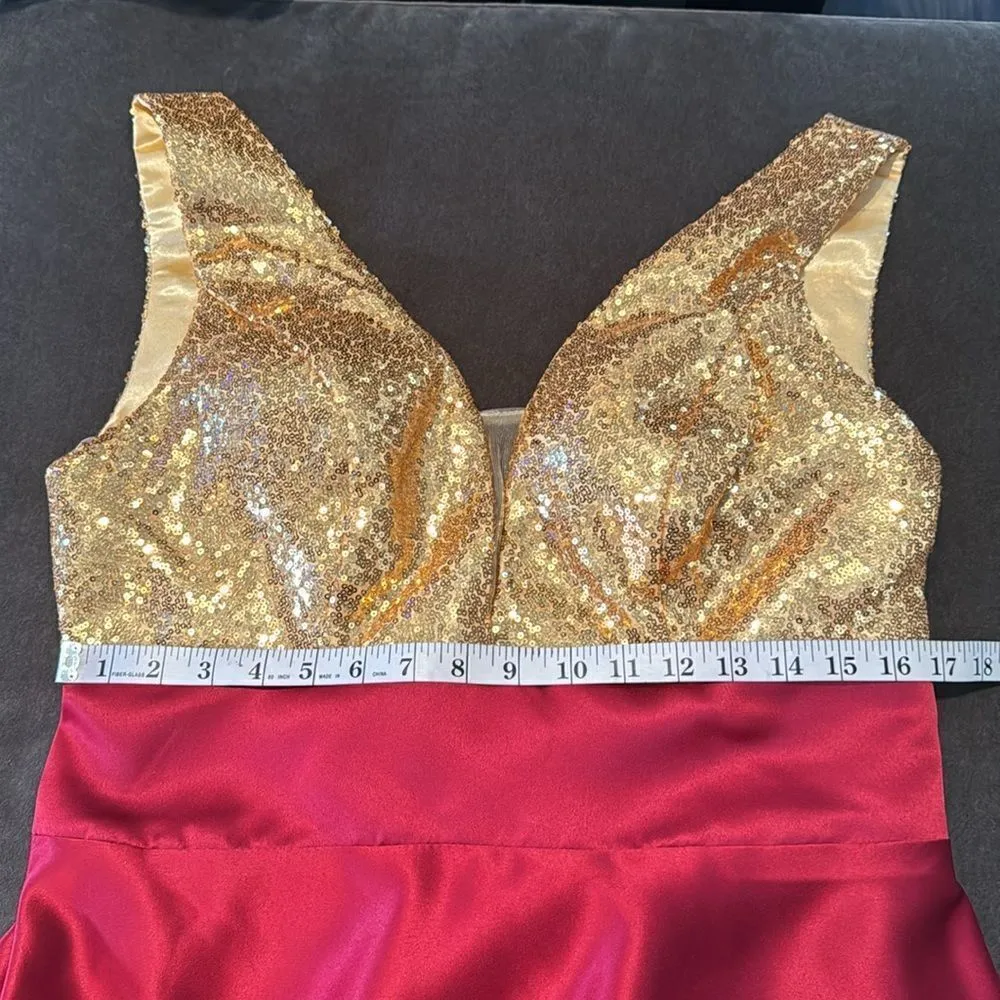 Women’s Gold Sequined Bodice V - Image 9