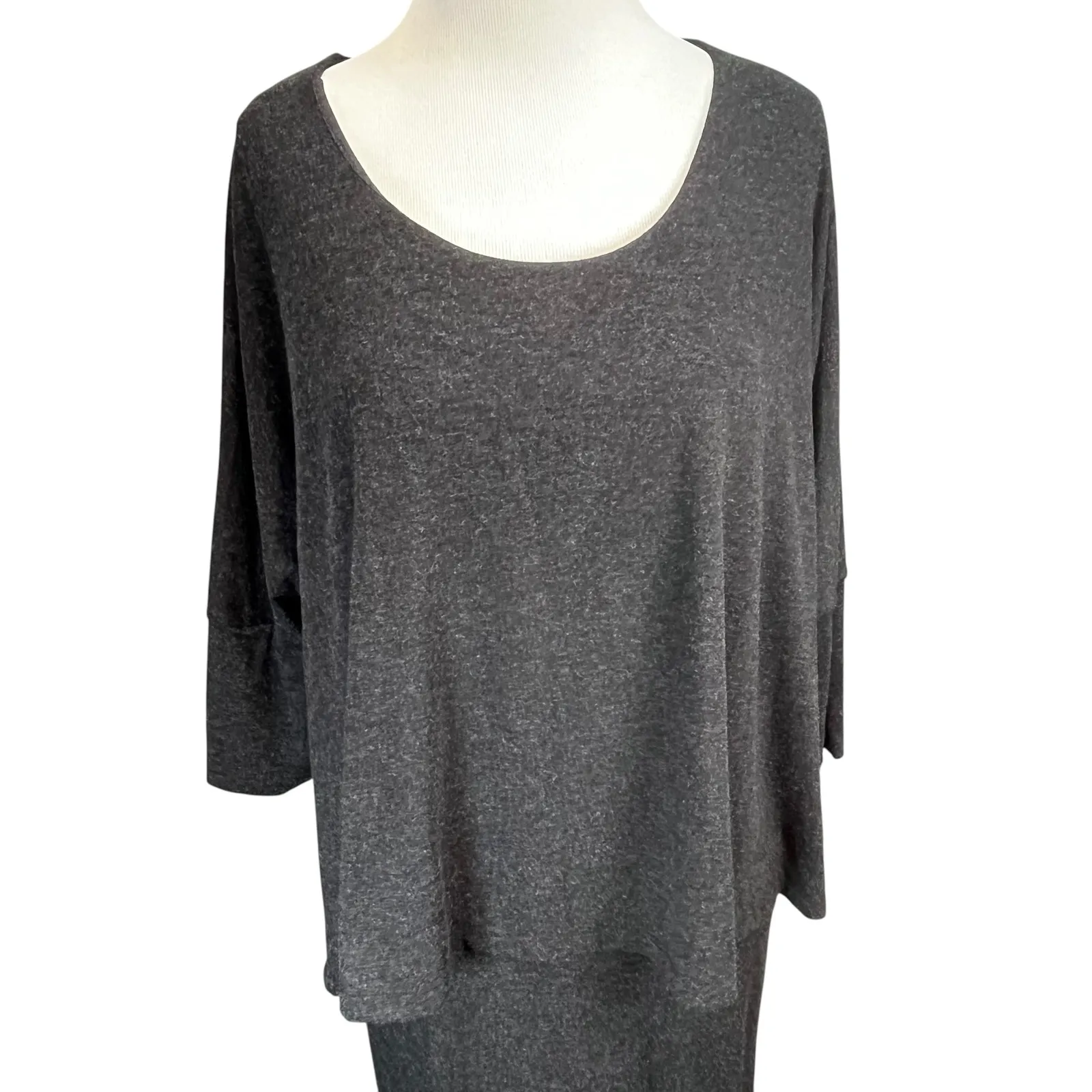 Soft Surroundings Women's Gray Layered Overlay Sheath Dress Comfort Fit Small - Image 4