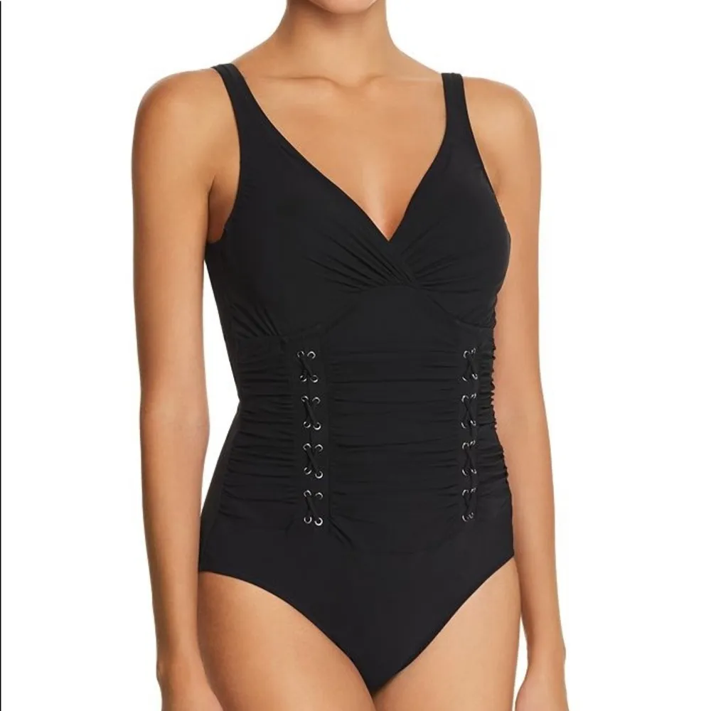 Profile by Gottex Moto One Piece Black Size 6 - Image 2