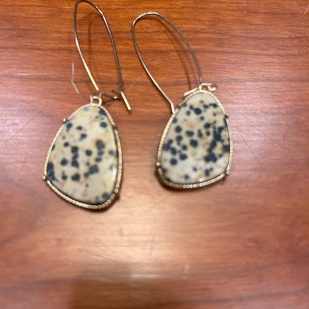 Dalmatian Jasper drop earrings - Image 2