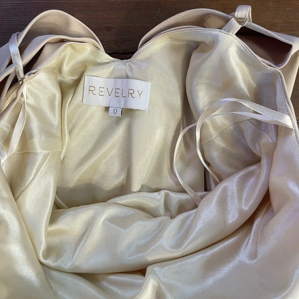 Revelry Steph Crepe Open Back With Bow Bridesmaid Dress ~ Size 0 🧡🍄 - Image 7