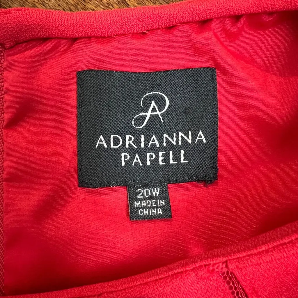 Adrianna‎ Papell Dress Womens 20W Coral Sheath Cap Sleeve Sleeveless Knee Length - Image 12