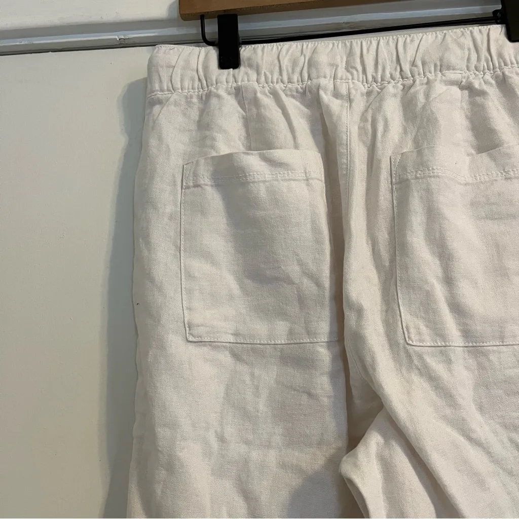 GAP White Wide Leg Linen blend drawstring pants women’s XS NWT - Image 6