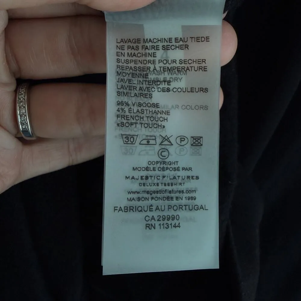 Majestic Filatures Sweatshirt Women 4 Large Black Hooded Deluxe Teeshirt Sweater - Image 8