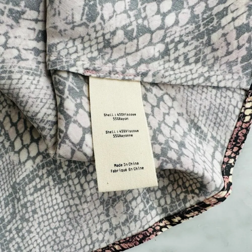 L'Agence Snake Print Lexi Cami V Neck Size Small NEW Viscose Rayon Black Tan - Image 5