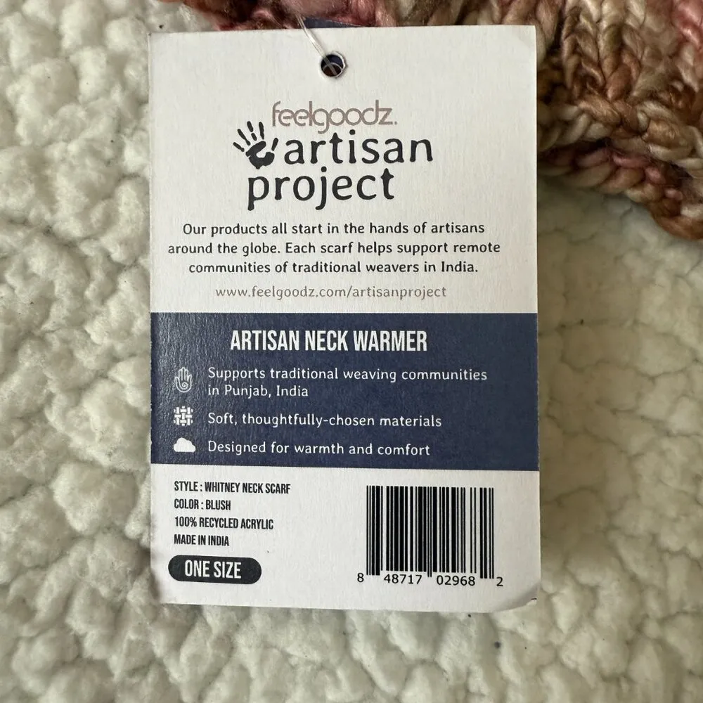Feelgoodz artisan project artisan cozy soft neck warmer blush color one size - Image 5