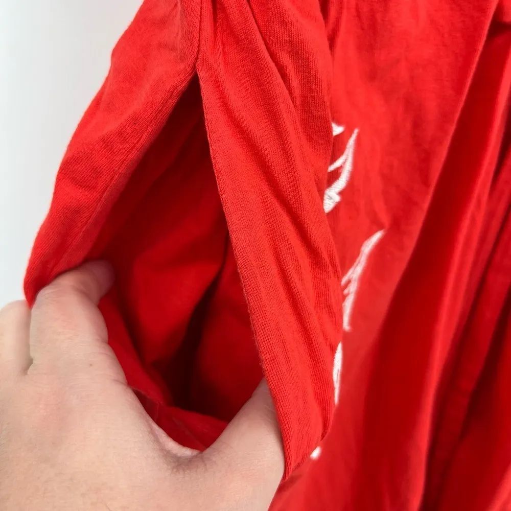 Eshakti bird print red pullover button front elastic waist dress plus size 2X - Image 4