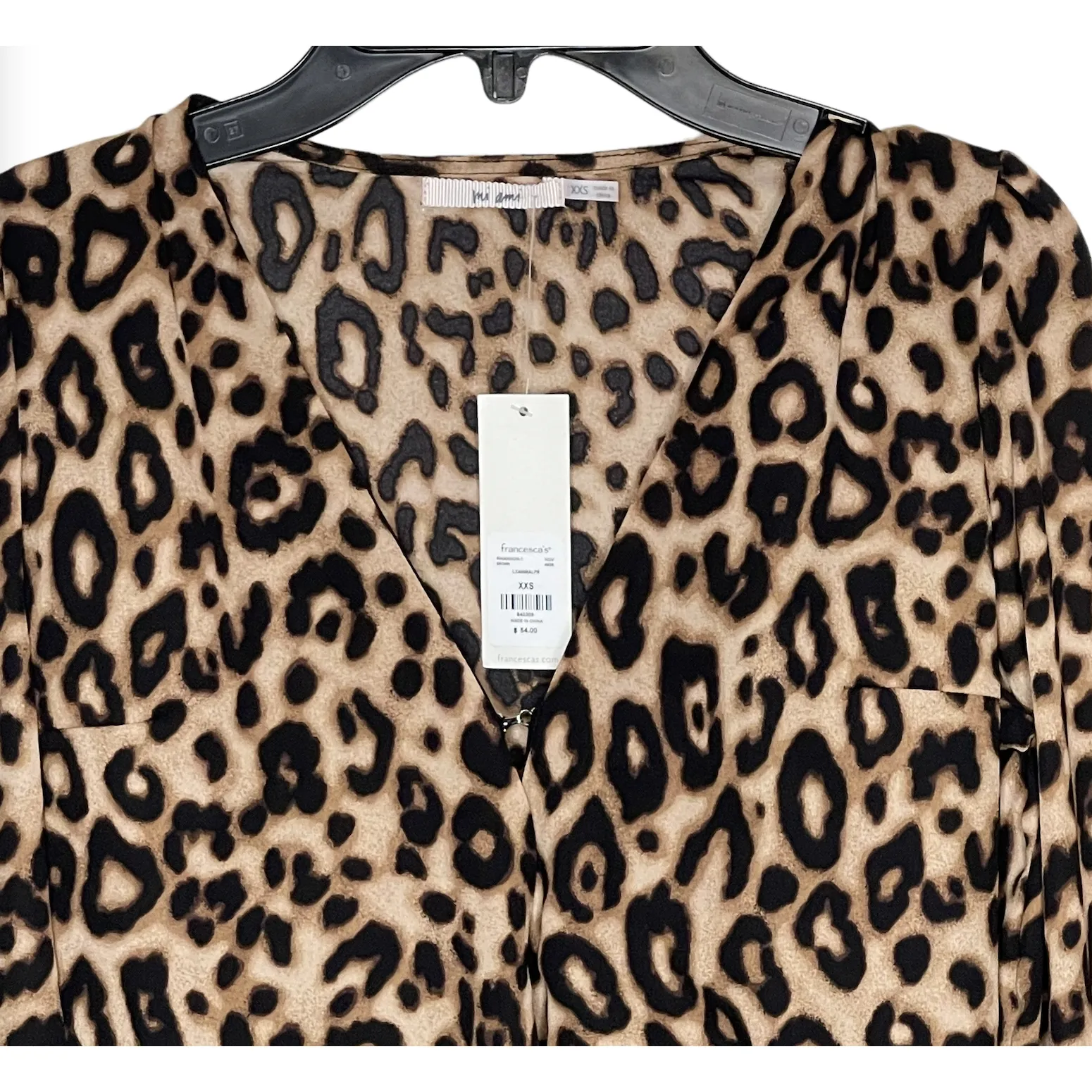 Francesca's Mi Ami Womens Slip Dress Size XXS Brown Leopard Cheetah‎ Print New - Image 2