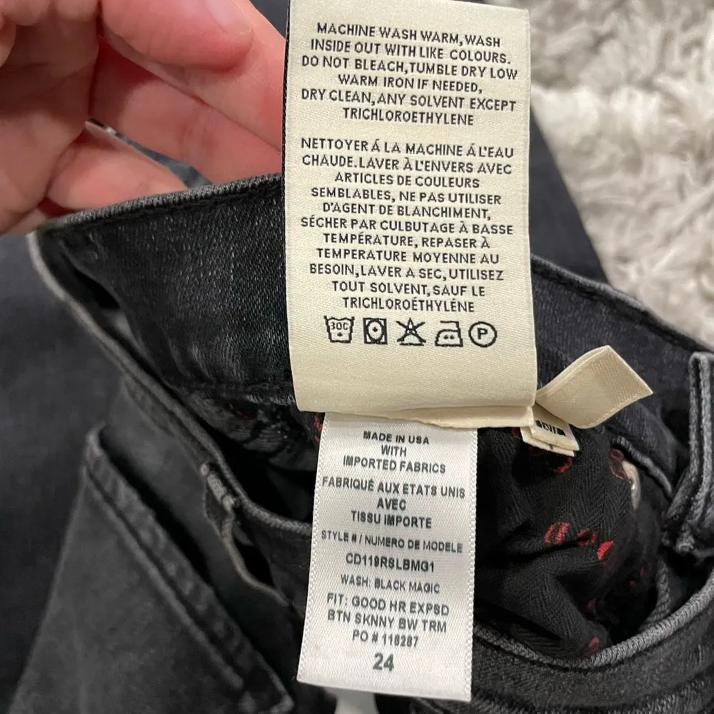 Alice Olivia AO Exposed Button High Waist Side Stripe Jeans 24 - Image 9