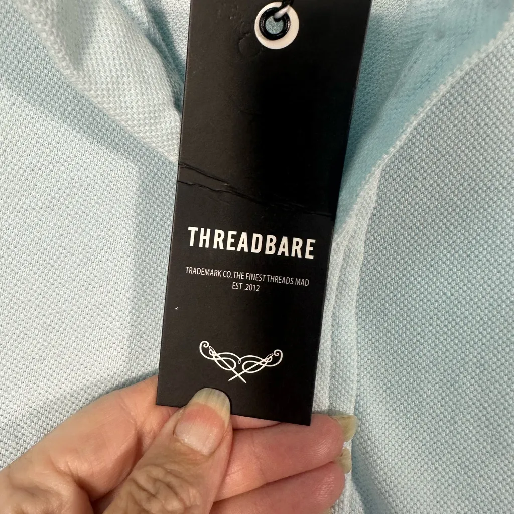 Threadbare Light Blue Long Sleeve Polo Mini Dress Size Medium NWT - Image 4
