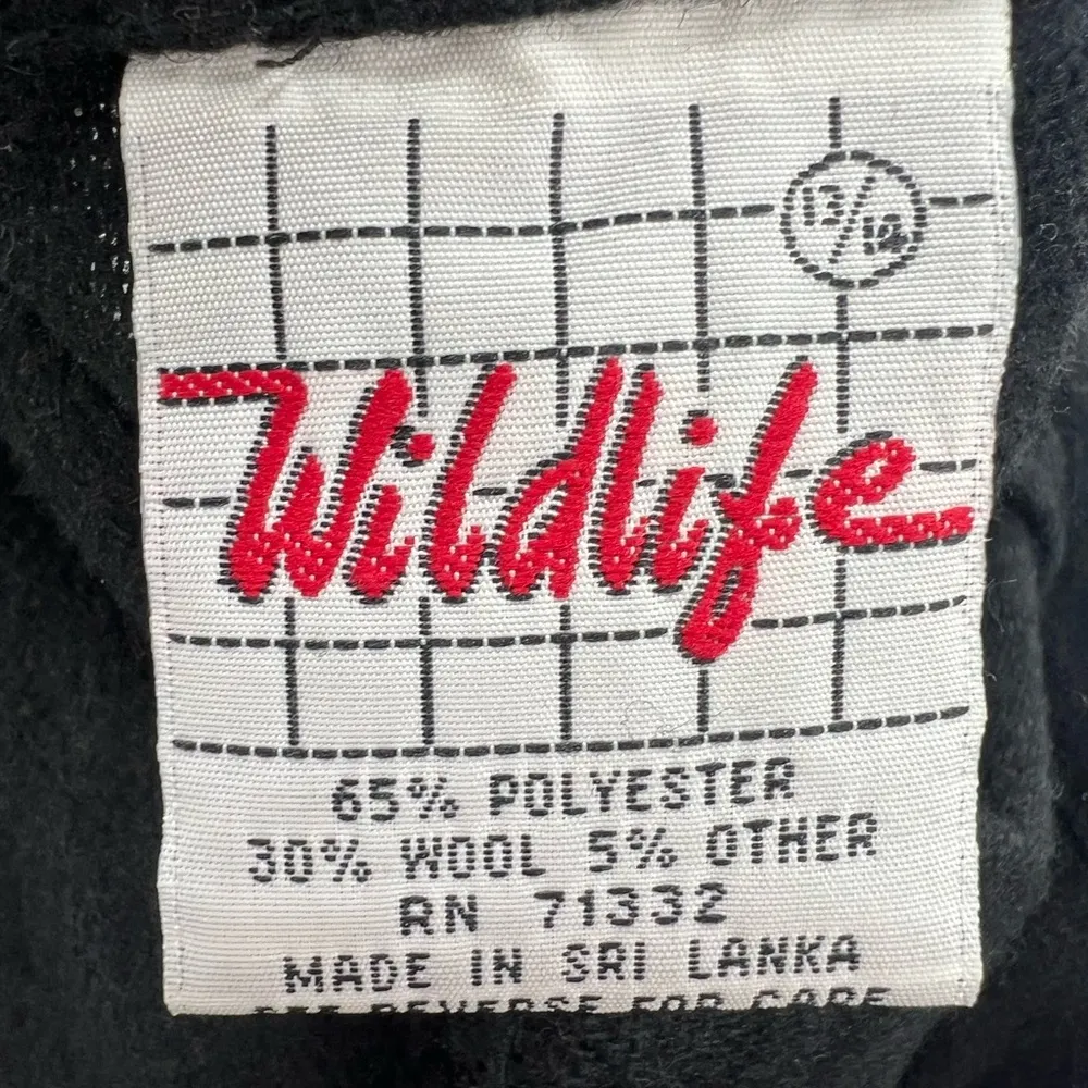 Wildlife vintage wool slacks pleated 13/14 black preppy retro high waisted Size undefined - Image 5