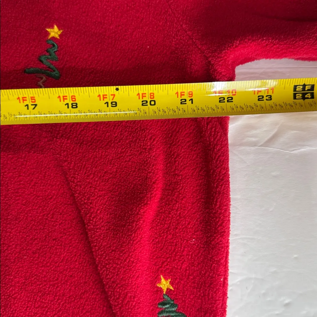 Croft & Barrow Fleece Pullover mock neck embroidered Christmas trees XL holiday - Image 9