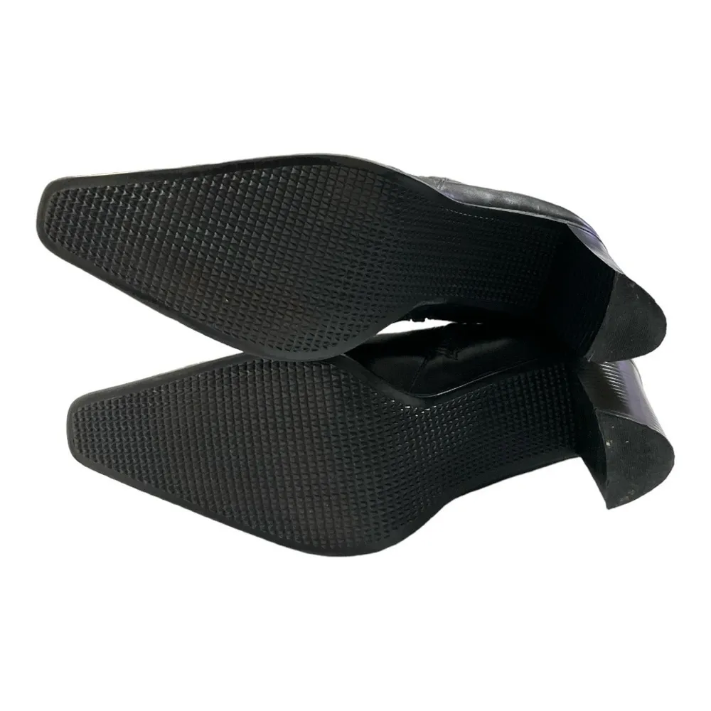 WHITE MOUNTAIN BLACK LEATHER ANKLE BOOTS size 9.5 - Image 6