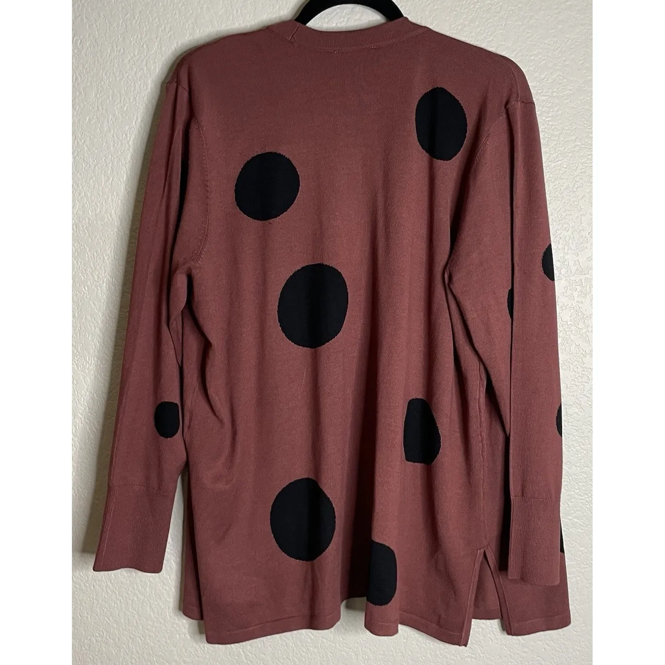 Chicos 3 US XL Open Cardigan Knit Large Polka Dot Preppy Travel Career Going Out - Image 2