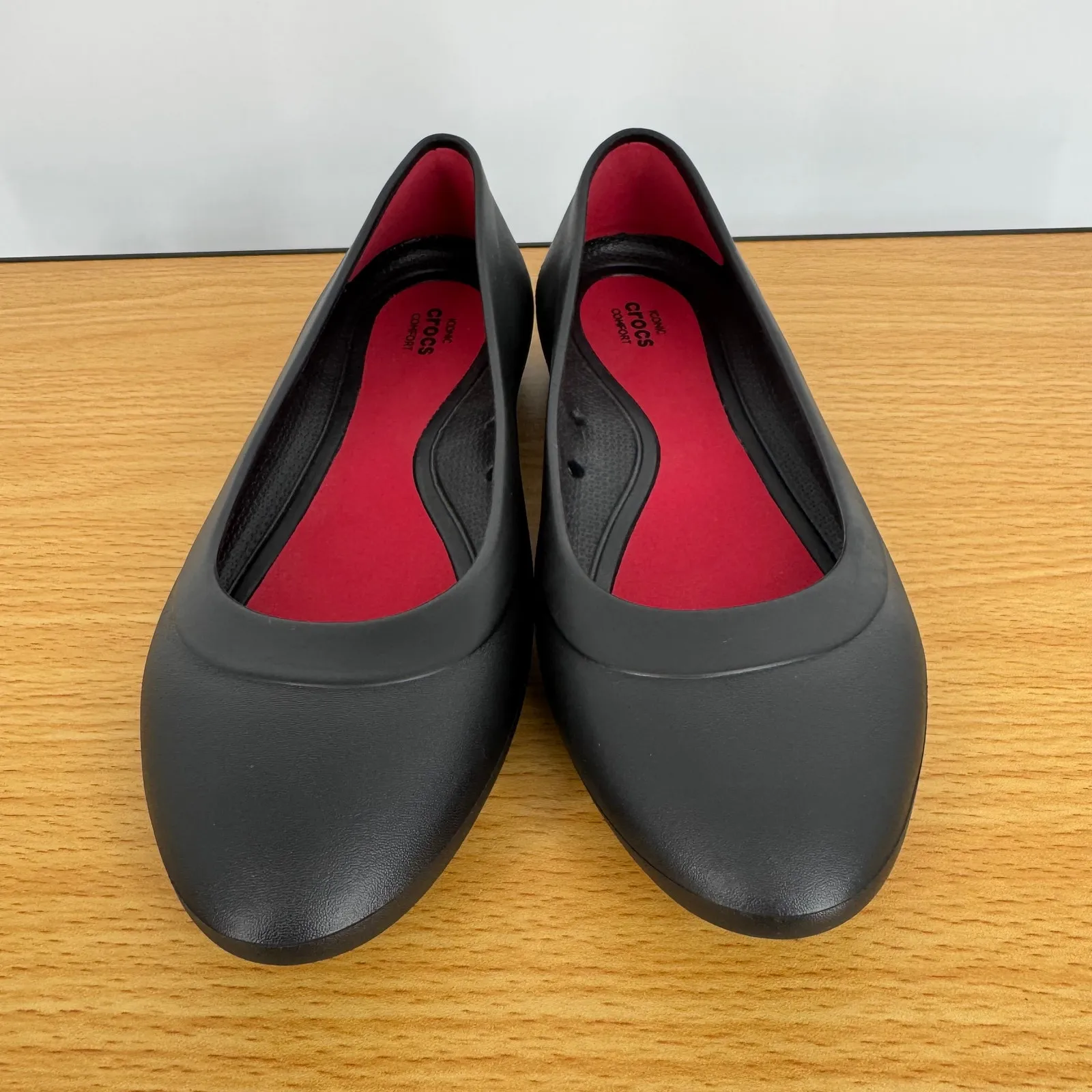 Crocs shoes Lina women's 8 iconic comfort slip on rubber ballet flats black NEW - Image 2