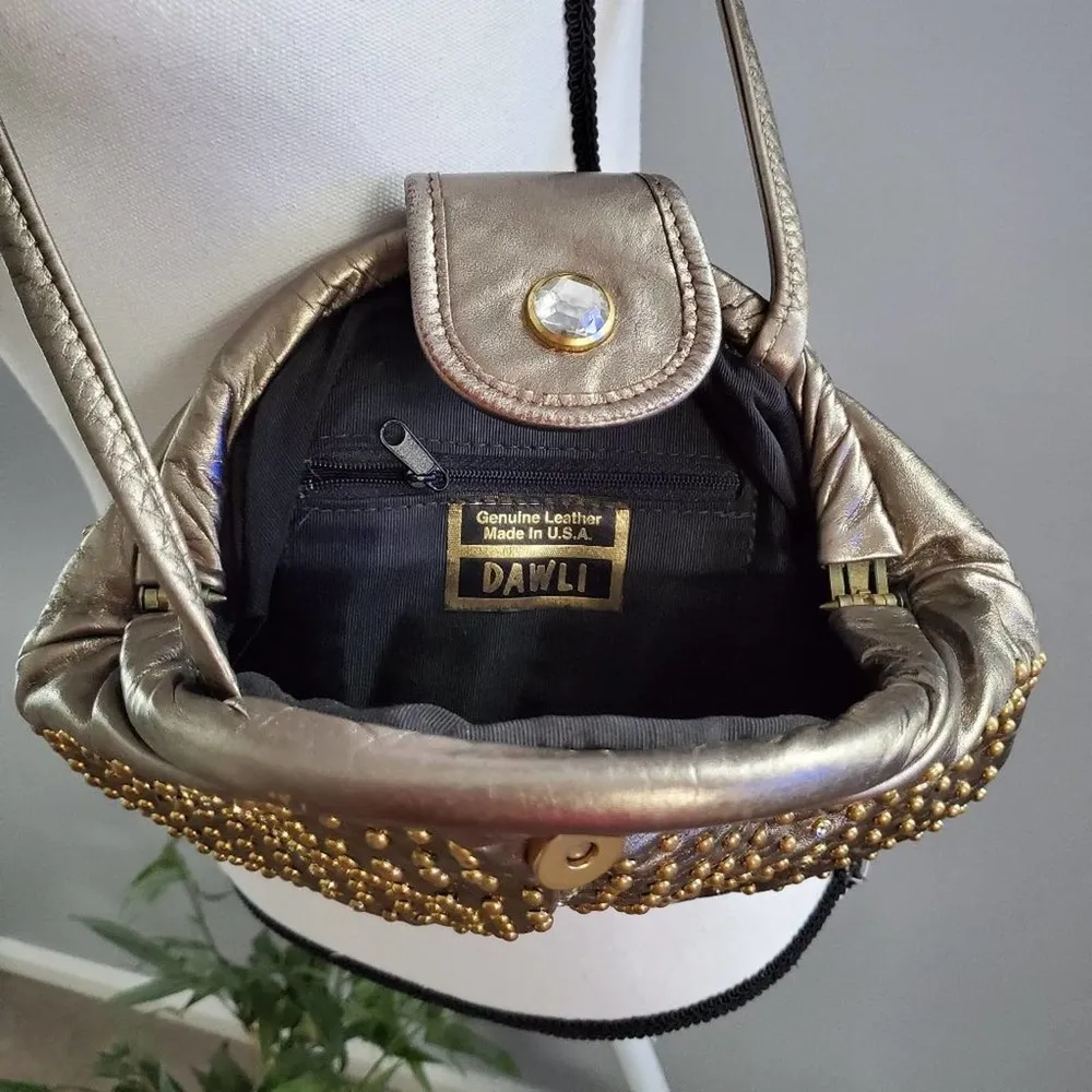 Dawli Shoulder Bag Leather Studded Bucket Style - Image 5