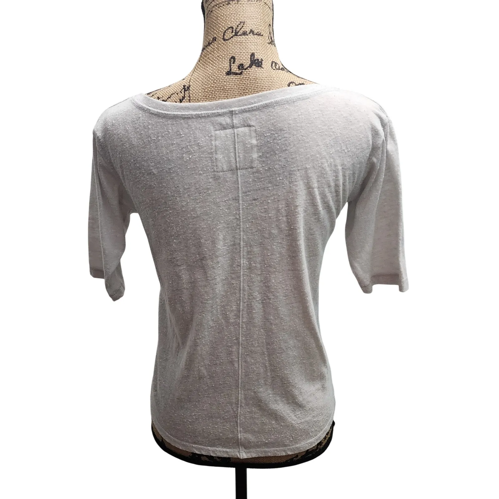 Abercrombie Fitch Women's XS White 3/4 Sleeve Scoop Neck Top Shirt Casual - Image 3