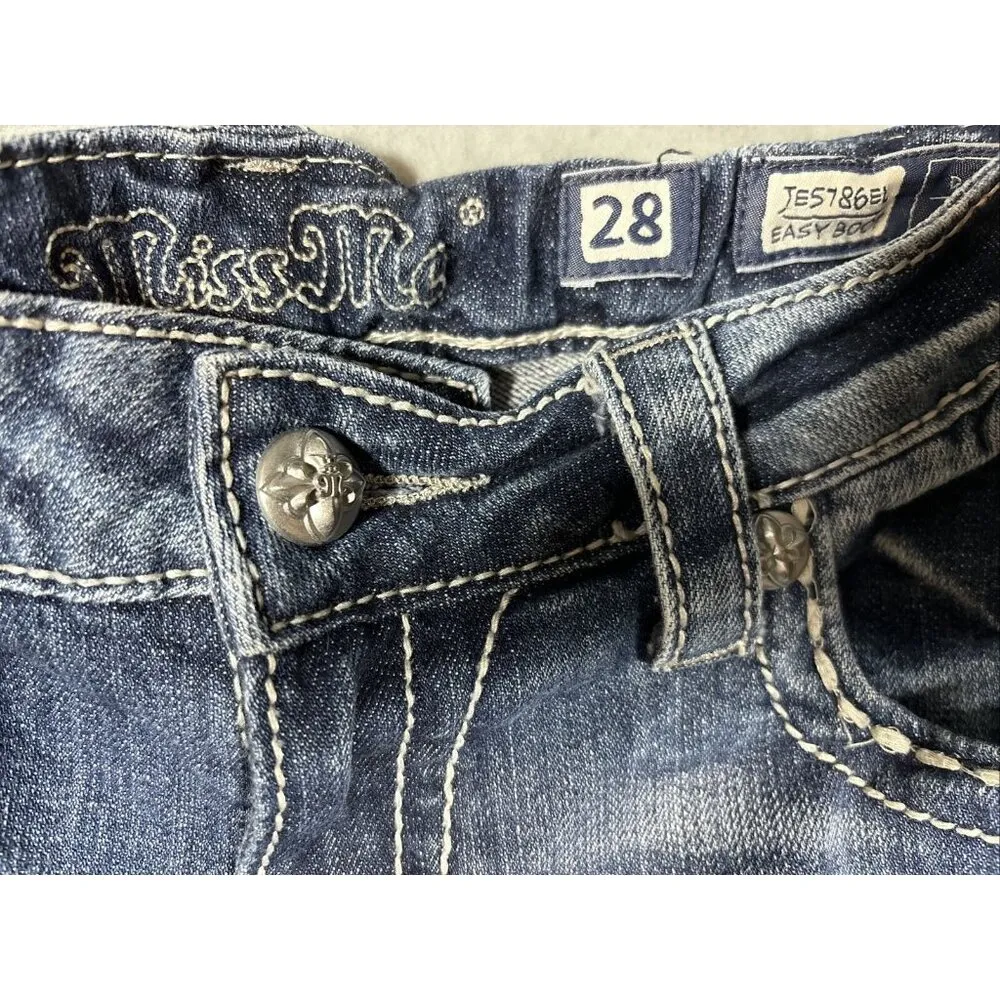 Miss Me Women’s Jeans Sz 28 Easy Boot Embellished Beaded Embroidered Casual - Image 3