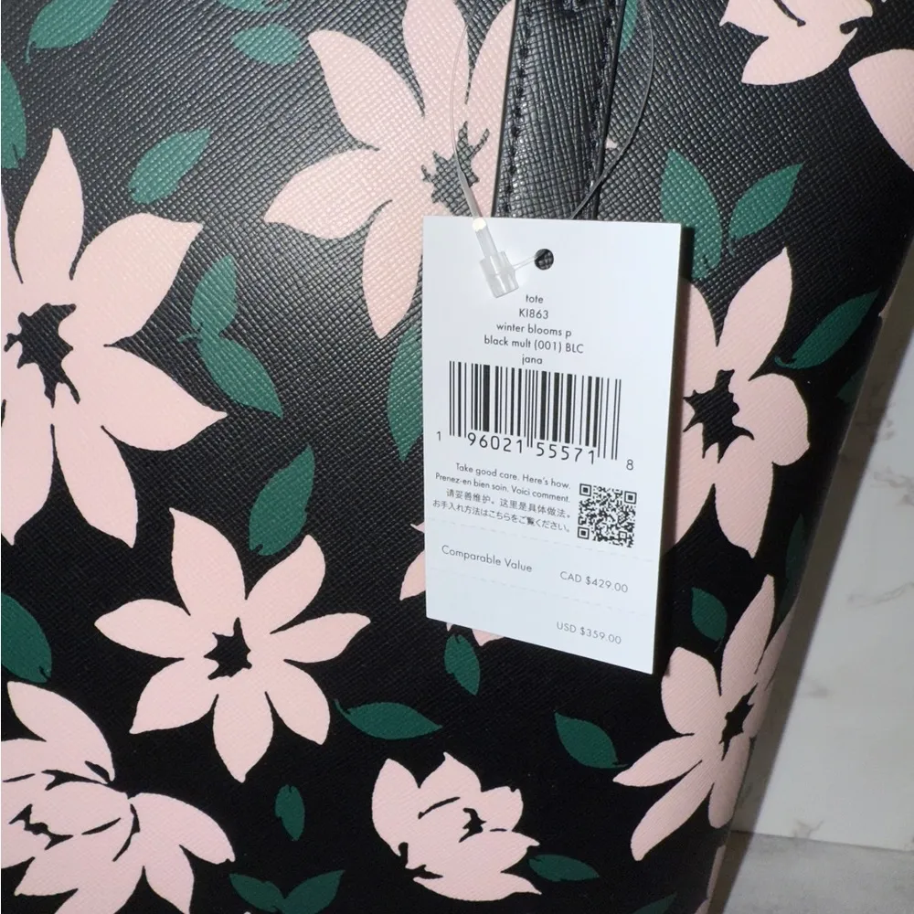Kate Spade K1863 Jana Winter Blooms Medium Tote Handbag Shoulder Bag - Image 6