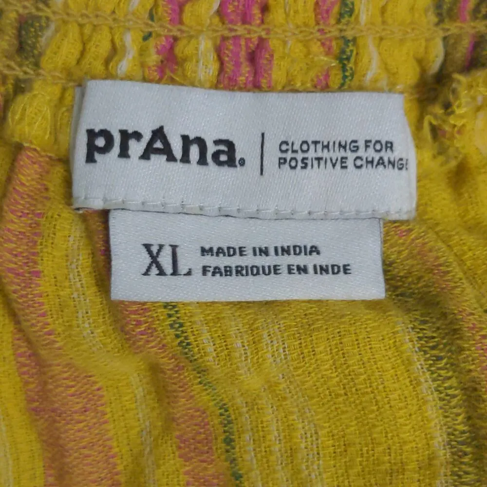 Prana Little Palm Cami Leapfrog Stripe (Yellow/Pink/Green) Tank Top Organic XL - Image 6