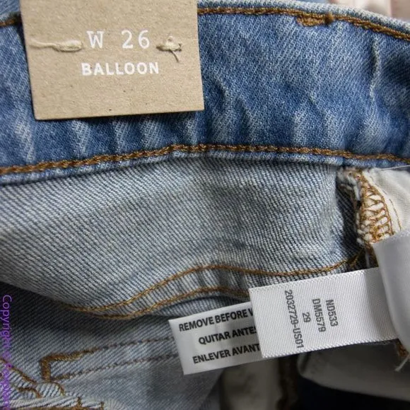 NEW Madewell USA-made Balloon Jeans in Whistler‎ Wash, 26 - Image 16