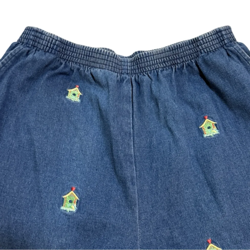 Alfred Dunner Vintage Stretch Denim Embroidered Pull On Pants - Image 5