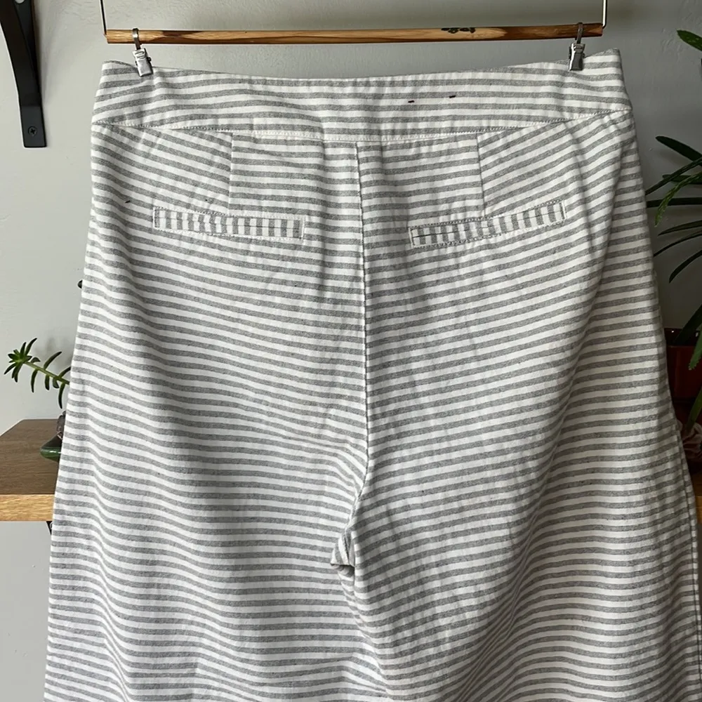 Merona Gray White Striped High Waist Wide Leg Sailor Pant Size 6 - Image 5
