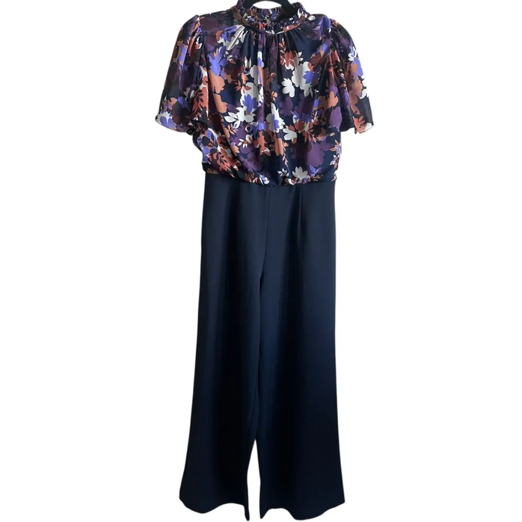 Julia Jordan Chiffon Floral Jumpsuit Wide Leg Trouser Pants Outfit Size 6 Womens - Image 3