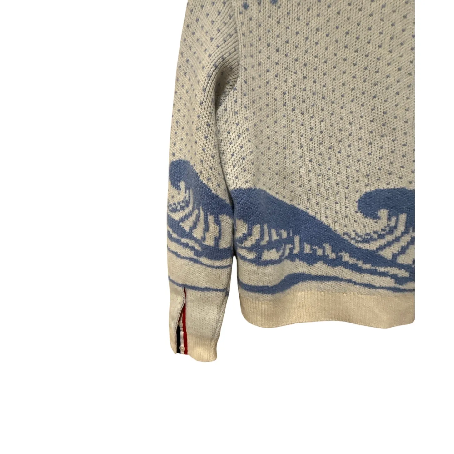 Thom Browne Wave Fair‎ Isle Cardigan Size 2 White - Image 13