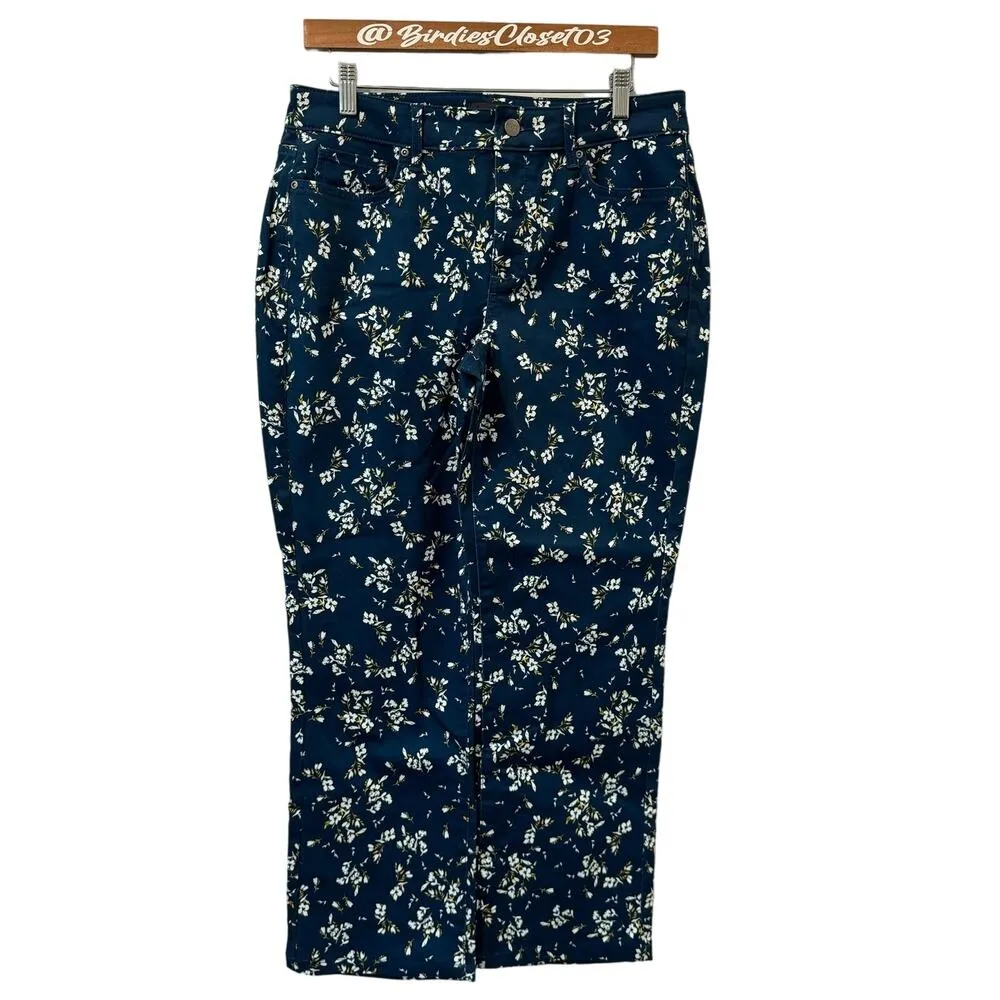 NYDJ Marilyn Straight Shannon Gardens Lift Tuck Stretch Floral Jeans 10 - Image 3