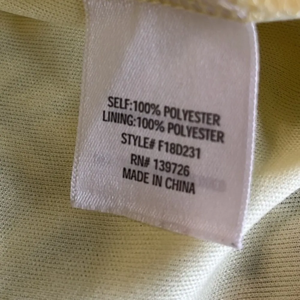 Francescas Yellow Crochet Lace Dress Knee Length Spring Summer Womens Medium - Image 9